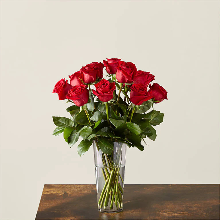 12 Stocks Red Roses Red Rose Arrangement