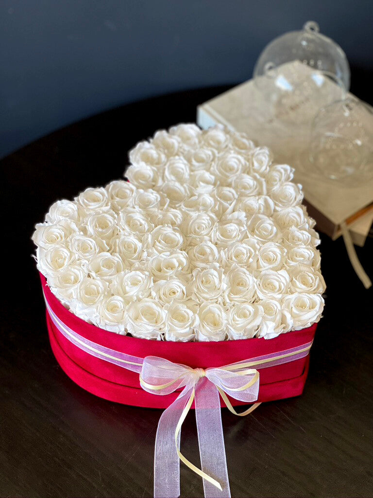 White Rose Heart Box